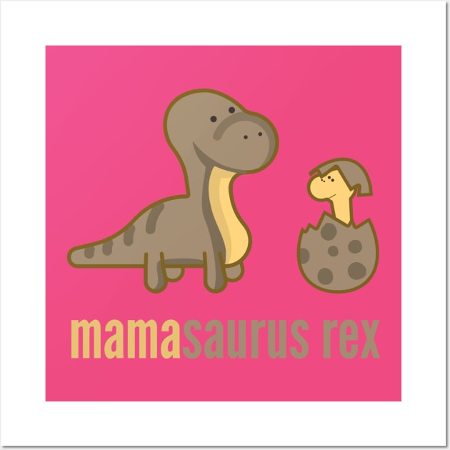 Mamasaurus Rex T-Shirt Dinosaur Family Shirts Wall Art by DoggyStyles